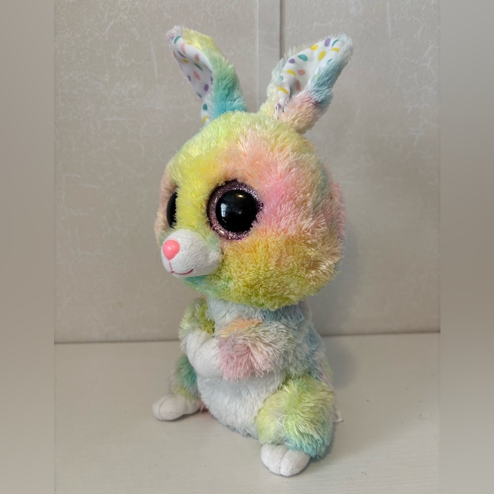 RARE Beanie Boos "Bubby" The Pastel Tye Dye Easter Bunny Rabbit '2016 10" Plush! - Picture 2 of 5